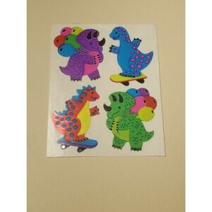 Vintage Sandy Lion Colorful Dinosaur Foil Stickers 1989  Rare